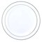 Smarty Had A Party 7.5" White with Silver Edge Rim Plastic Appetizer/Salad Plates (120 Plates), 120PK 117S-CASE - alternate 6